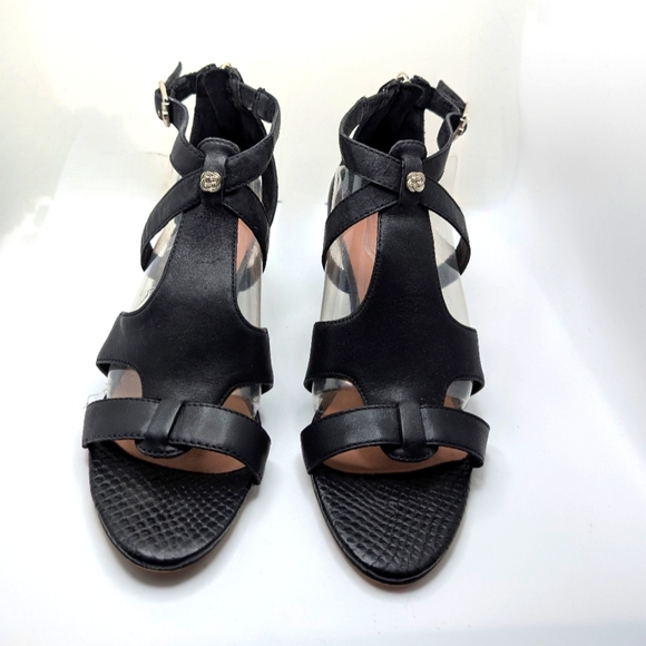 ELLIOTT LUCCA Lorena Black Wedge Sandals - Picture 3 of 5